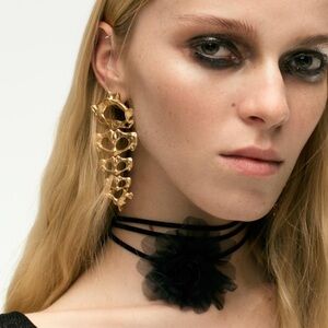 Gold Skeleton Earrings